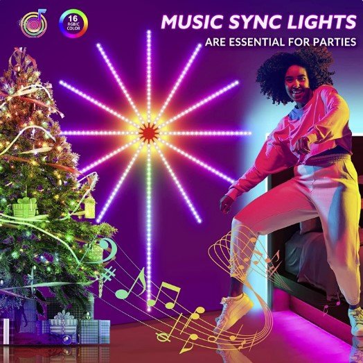 Kolorowe światła LED o efekcie sztucznych ogni - Firework