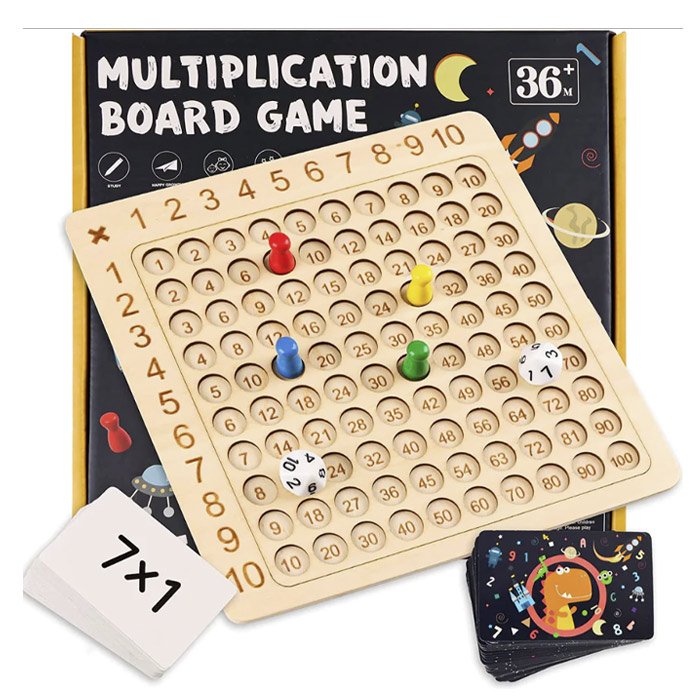 Drewniana tablica do nauki mnożenia - Montessori