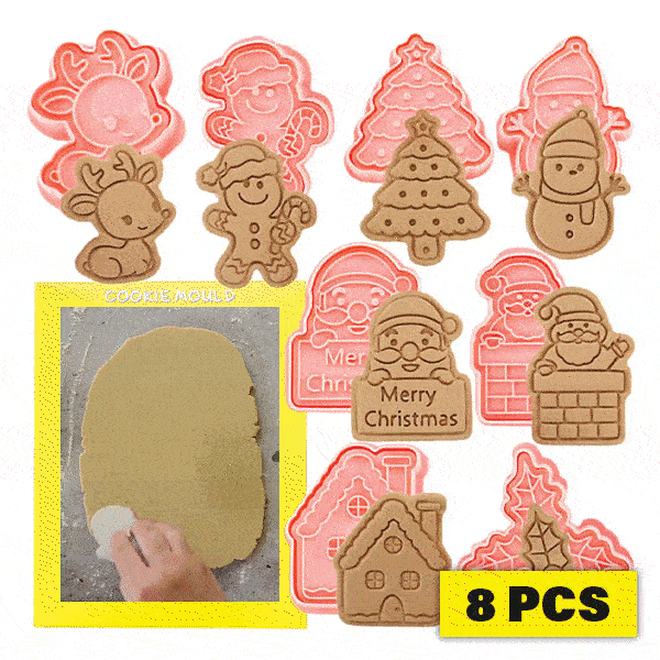 Foremki do wypieków bożonarodzeniowych (8 sztuk) - Biscuity