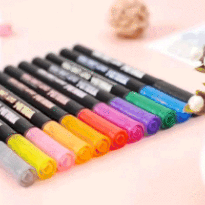 Srebrne markery z kolorowym obramowaniem - 12 szt. - Silvermarkers