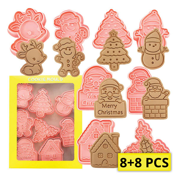 Foremki do wypieków bożonarodzeniowych (8 + 8 GRATIS) - Biscuity