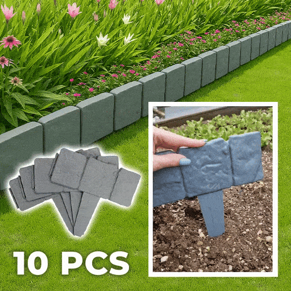 Ogrodzenie ogrodowe z imitacją kamienia (10 sztuk) - Stonefency